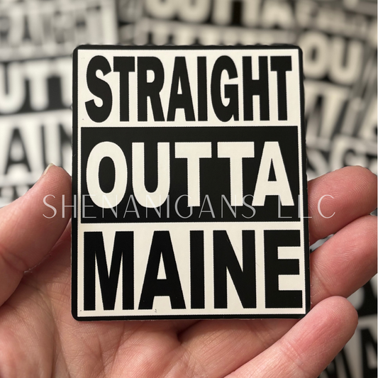 Straight Outta Maine Hand Drawn Digital Art Sticker