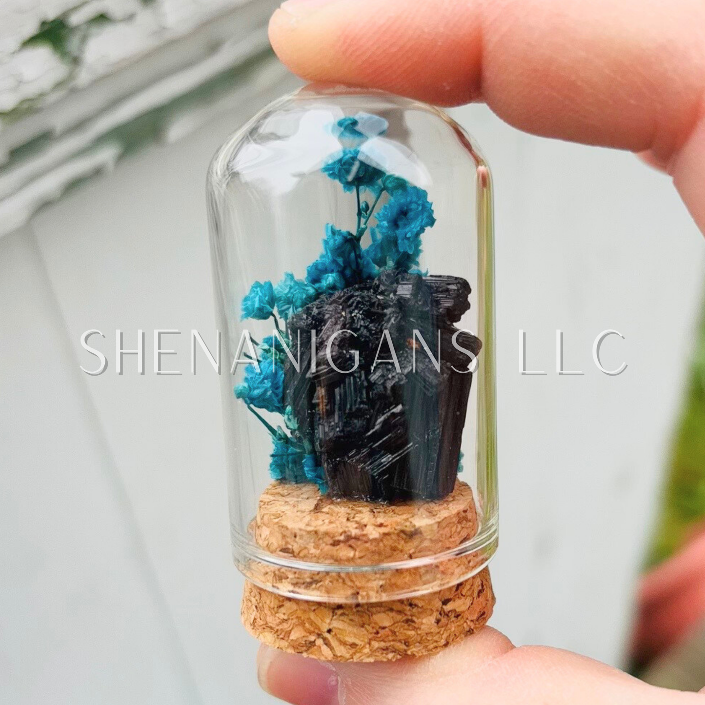 Raw Black Tourmaline Cluster 2.25" Dome Jar