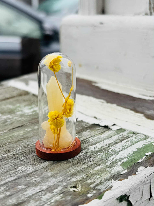 Yellow Calcite Cobra Wrapped Point, Tower, Obelisk 2" Dome Jar