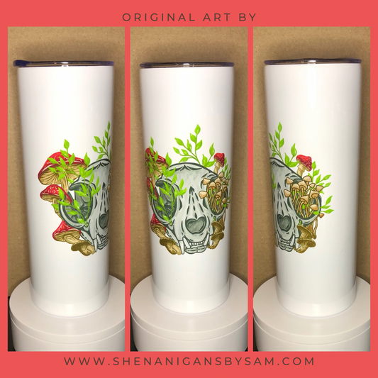 Cottage Core Cat Skull Drinkware