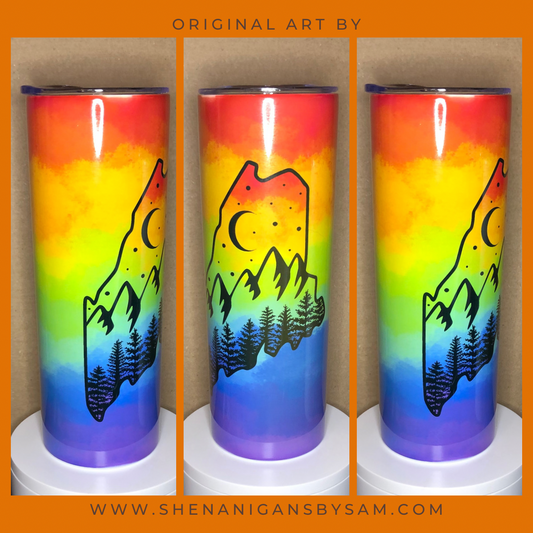 Maine Rainbow Night Sky Drinkware