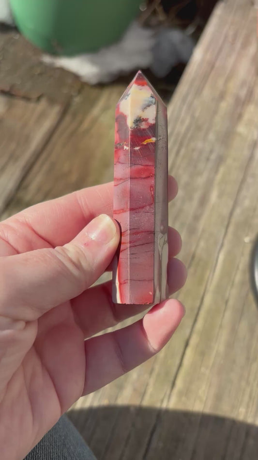 Mookite Jasper Polished Point Mineral Specimen Gemstone Crystal Obelisk Wand