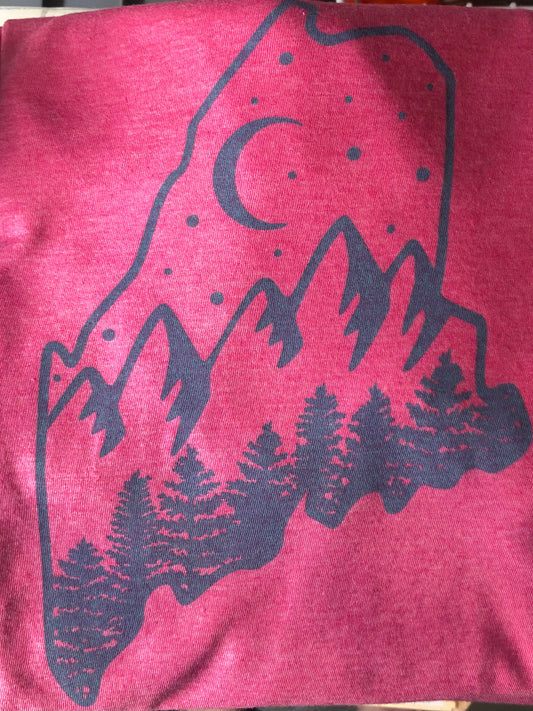 Maine Mountain Sky Apparel - Original Art By Sam