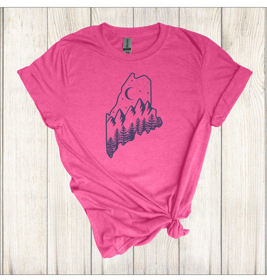 Maine Mountain Sky Apparel - Original Art By Sam
