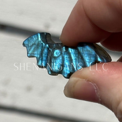Bat - Mini Labradorite, Excellent Flash - Crystal Carving
