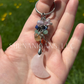 Crescent Moon Crystal Keychain – Celestial Gemstone Charm for Protection & Intention