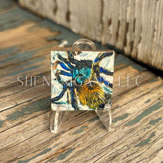 Spider Mini Tile Painting by IrisISBeauty - Handpainted Micro Art