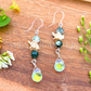 Rattlesnake Vertebrae Dangle Earrings with Crystal & Clear Teardrop Briolette