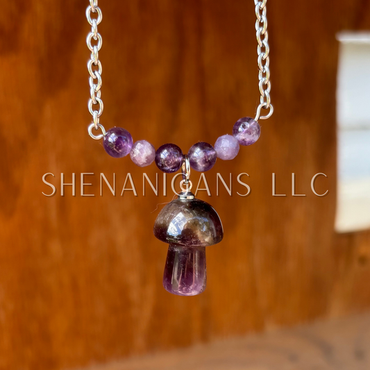 Amethyst Mushroom Necklace