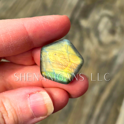 Pentagon 5 Sided Star Labradorite Flat Carving