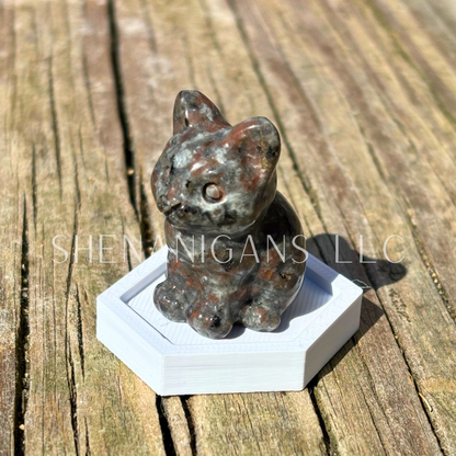 Chunky Sitting Cats - Small - Crystal Carving