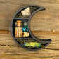 Peaceful Sleep Spell - Mini Crescent Moon Crystal Shelf | 3D Printed Moon Display with Handpicked Crystals, Moss & Trinkets Magnet