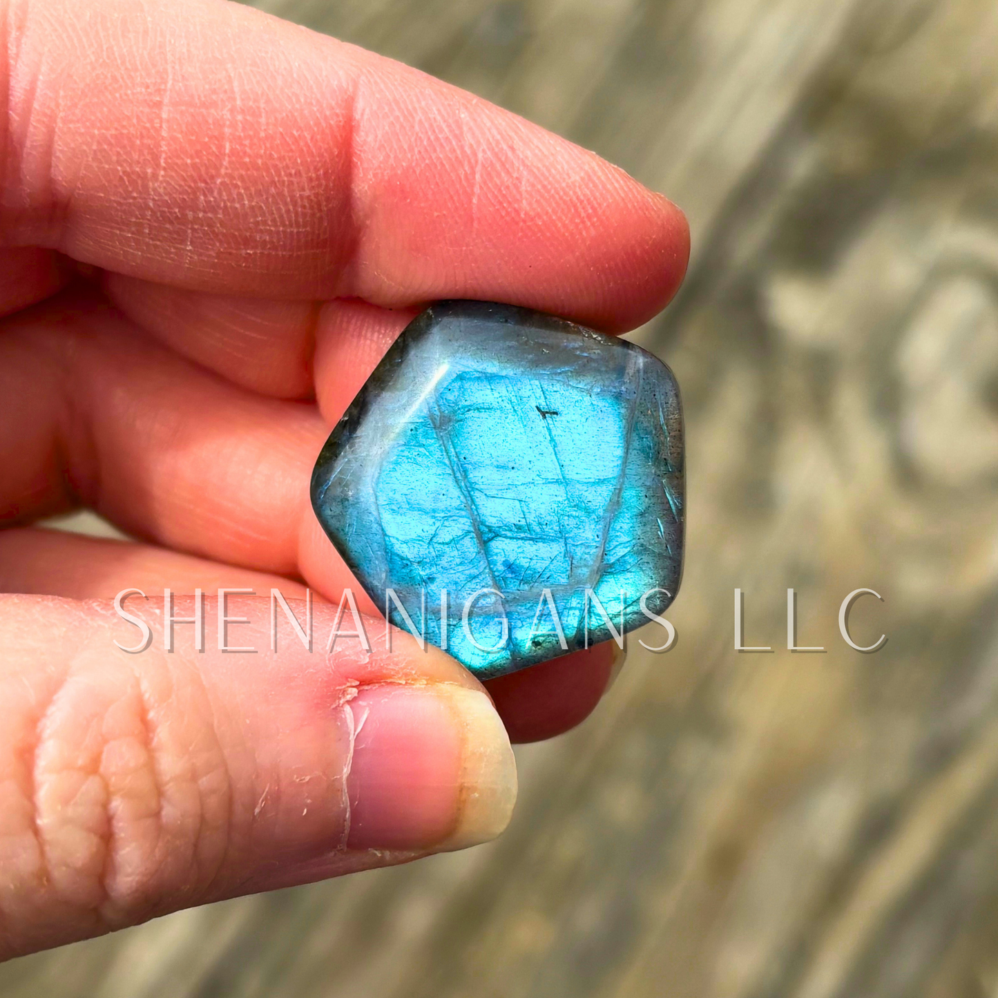 Pentagon 5 Sided Star Labradorite Flat Carving