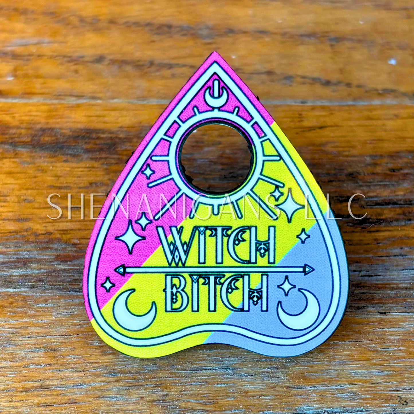 Pansexual Pride Flag Planchette Pin (Pronoun Styles Available)