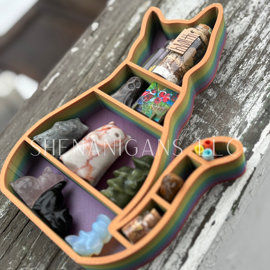 Curio Shelf Cat - Trinket, Desk, Crystal