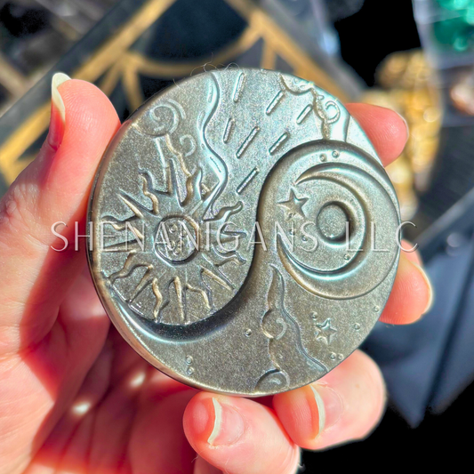 Moon & Sun Flat Crystal Carving