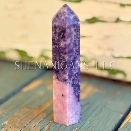 3.75" Lepidolite Polished Point Mineral Specimen Gemstone Crystal Obelisk Wand