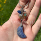 Crescent Moon Crystal Keychain – Celestial Gemstone Charm for Protection & Intention