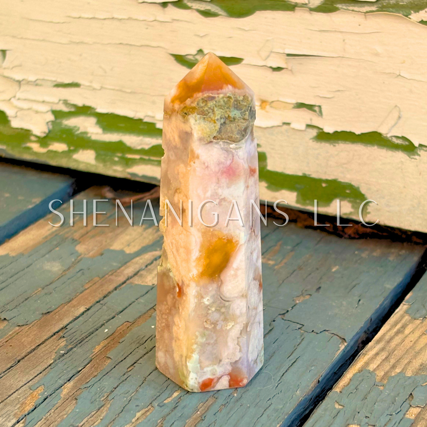 Flower Agate Polished Point Mineral Specimen Gemstone Crystal Obelisk Wand