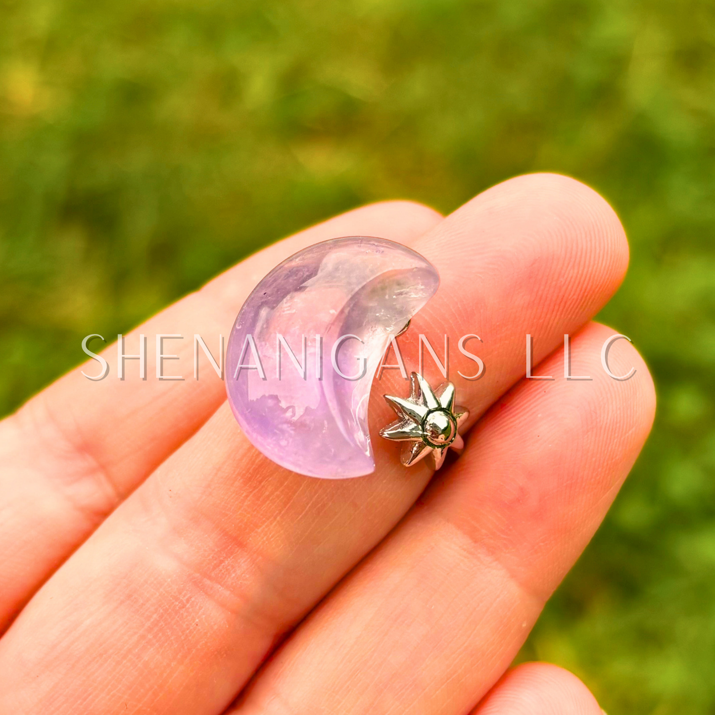 Crystal Moon with Sun Ring - Alloy Setting