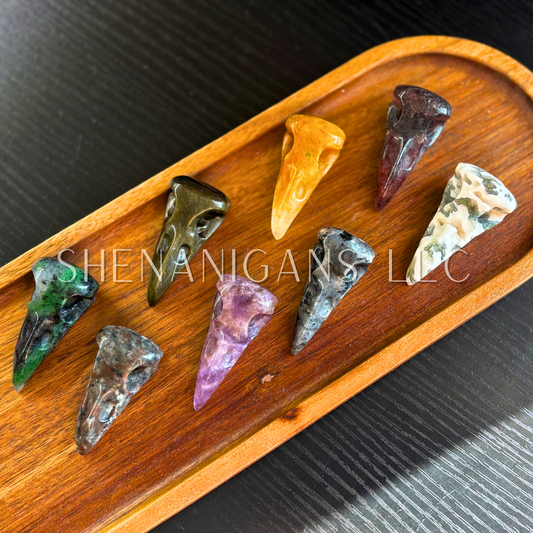 Raven Skull - Medium - Crystal Carving