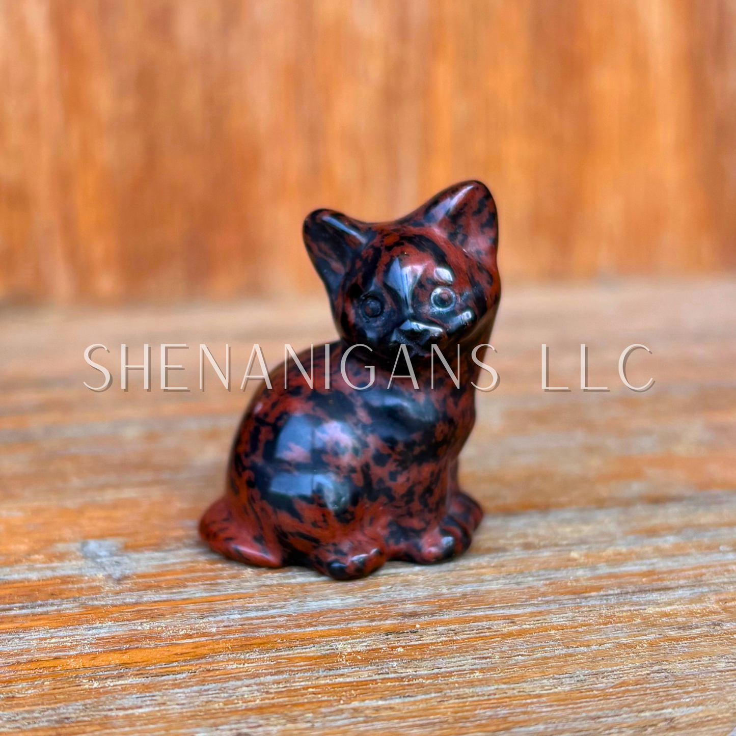 Sitting Cat - Med - Crystal Carving