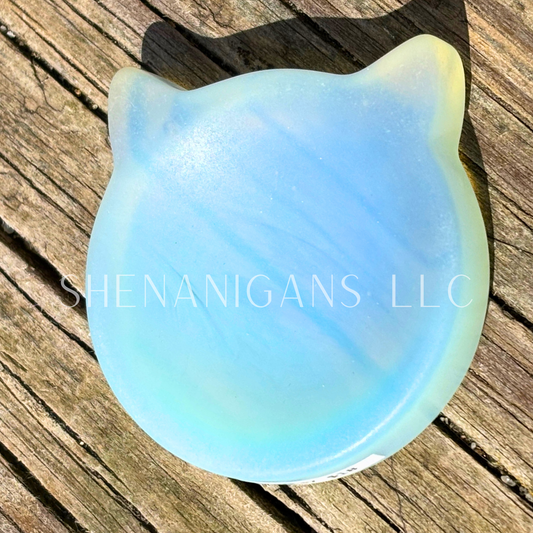 Opalite Cat Bowl - Crystal Carving