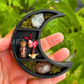 Mini Crescent Moon Magnet with Rattlesnake Vertebrae and Butterfly - 3D Printed Moon Display with Handpicked Crystals, Moss & Trinkets (Copy) (Copy) (Copy)
