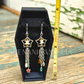 Shooting Star Earrings with Ocean Jasper Stars & Rattlesnake Vertebrae – Handmade Celestial Coffin Display
