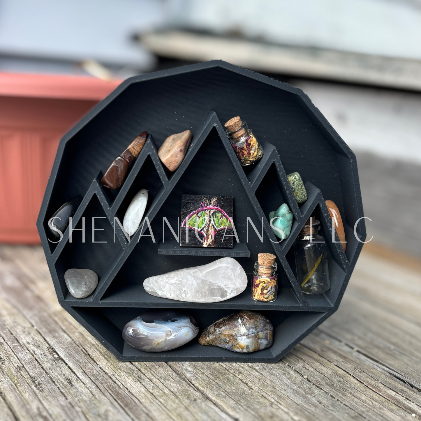 Curio Shelf Mountain - 11 Sided - Trinket, Desk, Crystal Tray