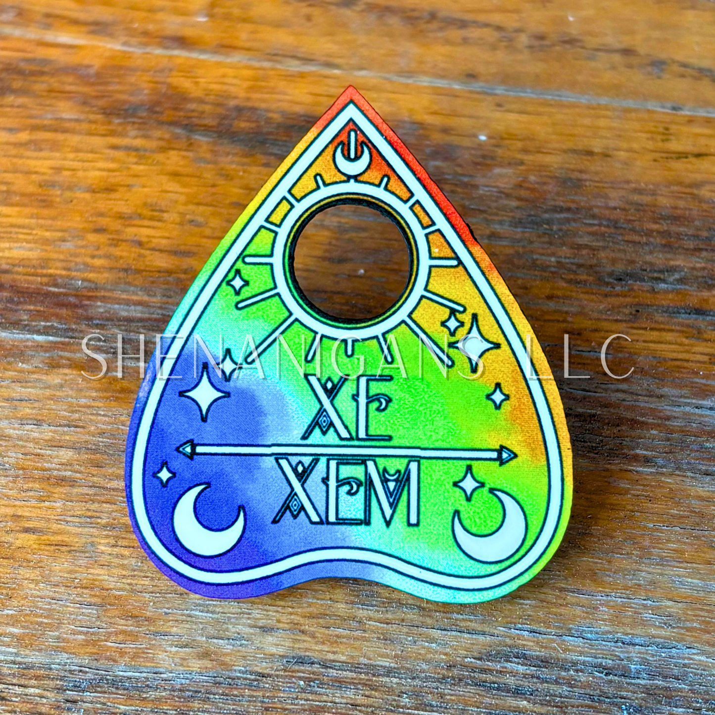 Pronoun Rainbow Pride Flag Planchette Pin (Multiple styles!)