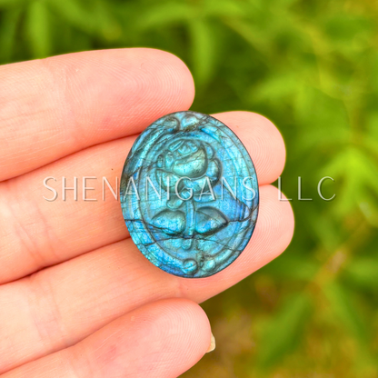 Framed Rose - Oval - Flat Crystal Carving
