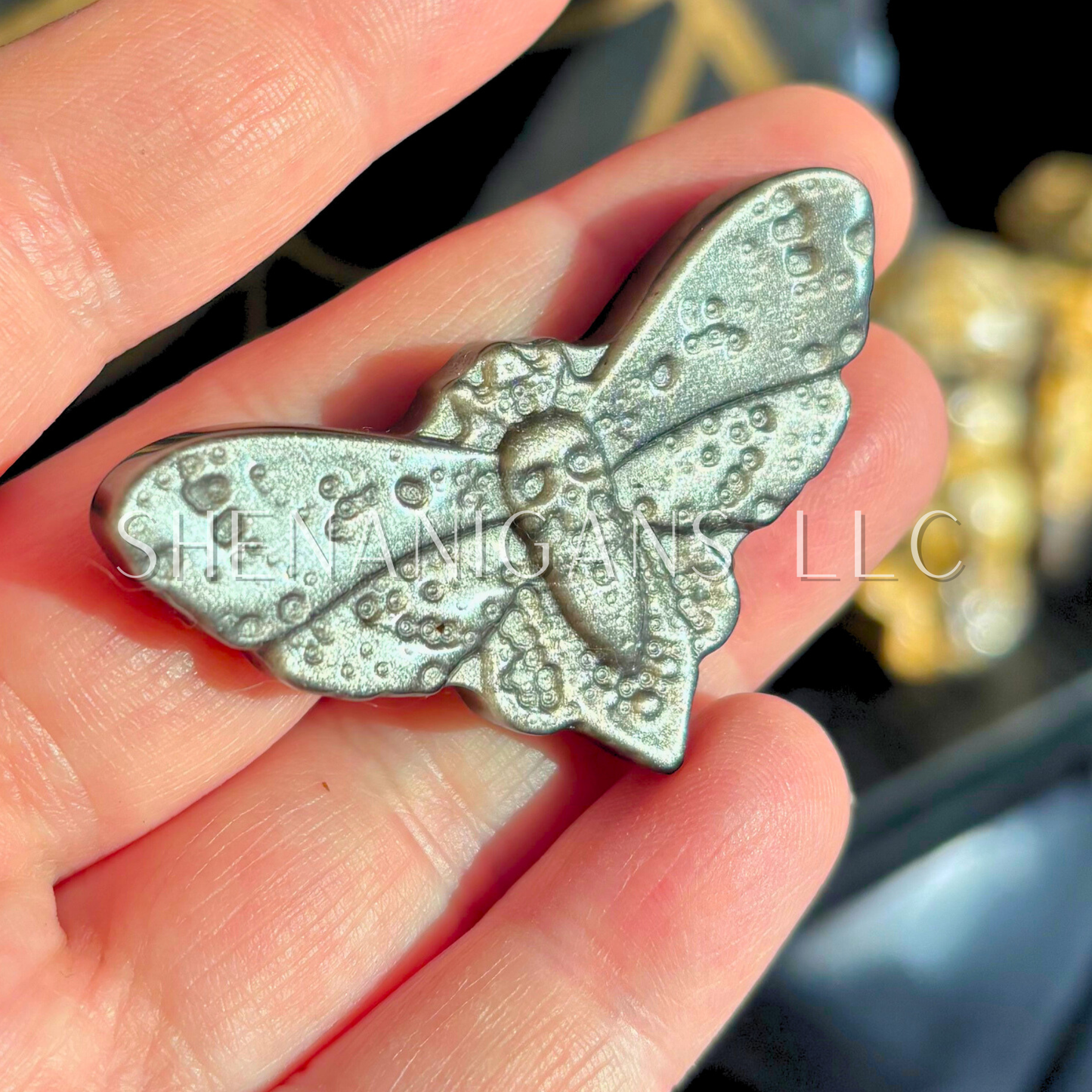 Moth Flat Crystal Carving