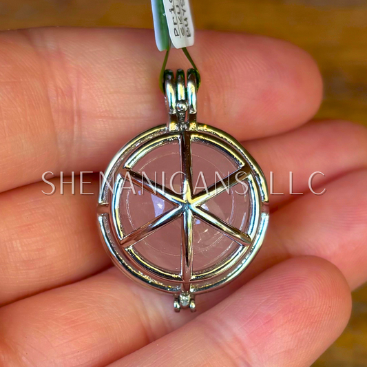 Rose Quartz Shooting Star Cage Crystal Holder Pendant – Adjustable Cage for Interchangeable Crystals