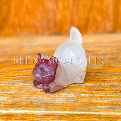 Stretching Cat - Small - Crystal Carving