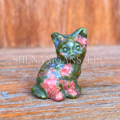 Sitting Cat - Med - Crystal Carving