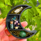 Mini Crescent Moon Magnet with Rattlesnake Vertebrae and Butterfly - 3D Printed Moon Display with Handpicked Crystals, Moss & Trinkets (Copy) (Copy) (Copy)