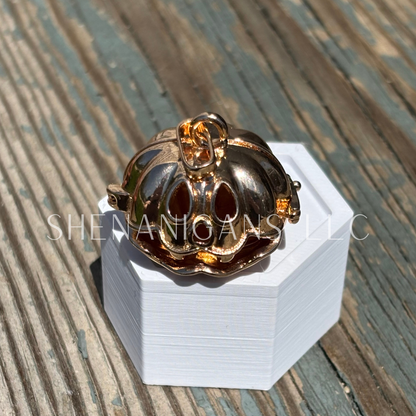 Pumpkin Cage Crystal Holder Pendant – Adjustable Cage for Interchangeable Crystals