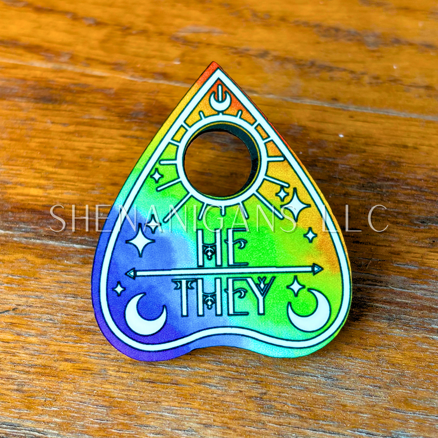 Pronoun Rainbow Pride Flag Planchette Pin (Multiple styles!)