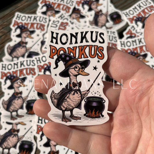 Honkus Ponkus, Goose Witch, Hocus, Pocus, Cauldron, Wand, Wizard, Spell Digital Art Sticker