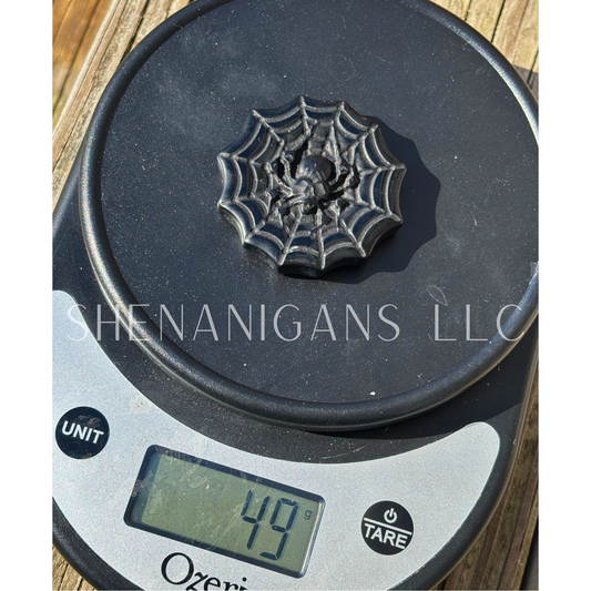 Spider Web Skull - Obsidian - Crystal Carving