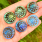 Sun Moon Face Labradorite Flat Carving