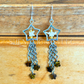 Shooting Star Earrings with Tiger’s Eye Stars & Rattlesnake Vertebrae – Handmade Celestial Coffin Display