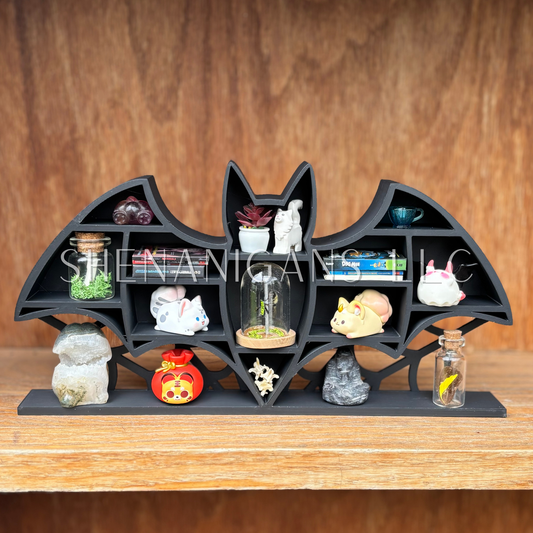Flying Bat w/ Spider Web Curio Shelf