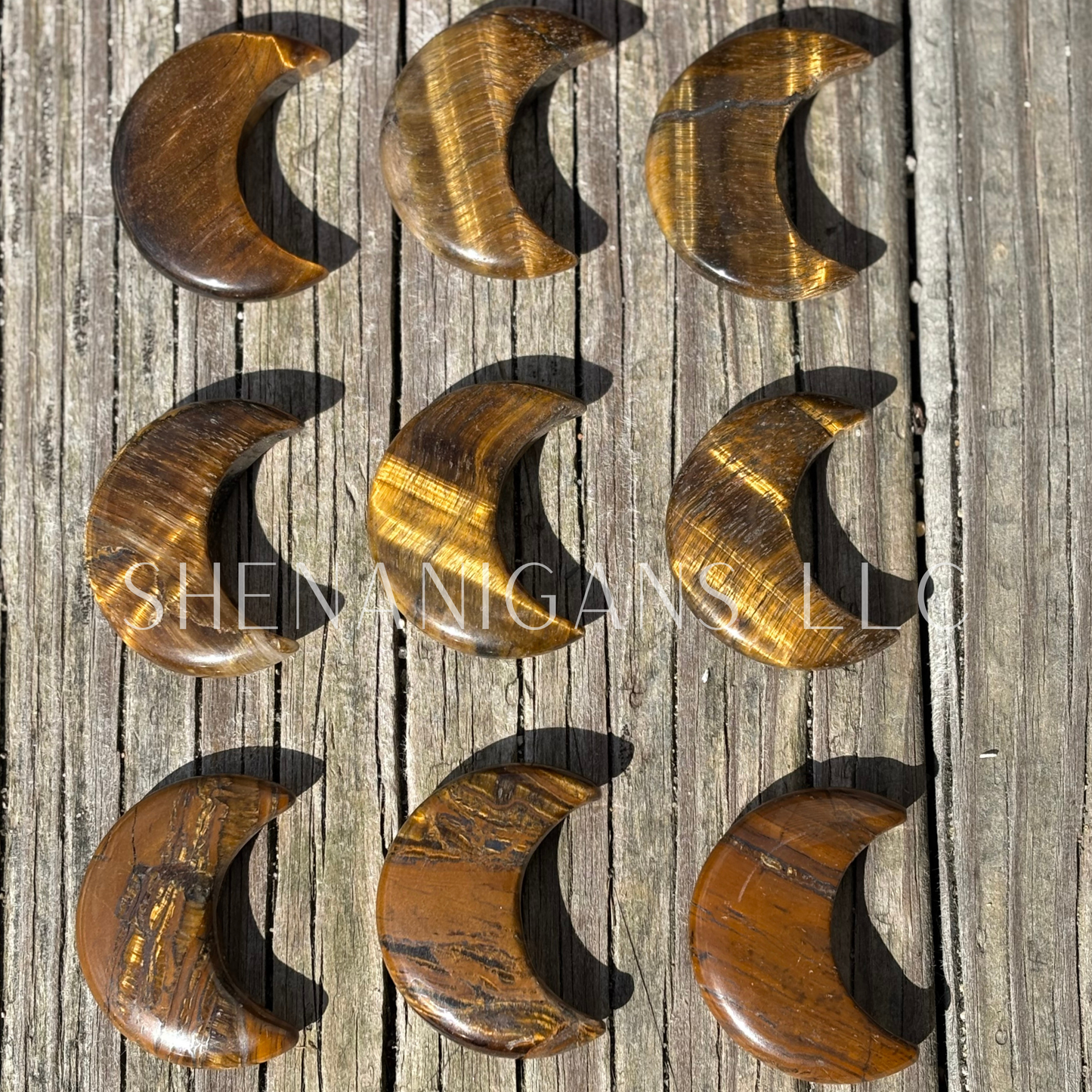 Tigers Eye Crescent Moon - Small - Crystal Carving