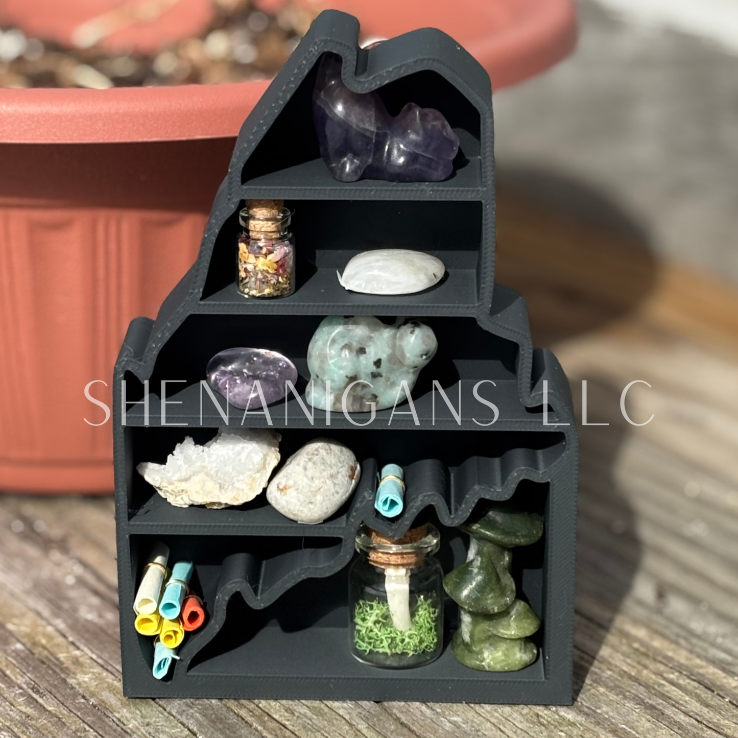 Curio Shelf Maine - 4 Shelf - Trinket, Desk, Crystal