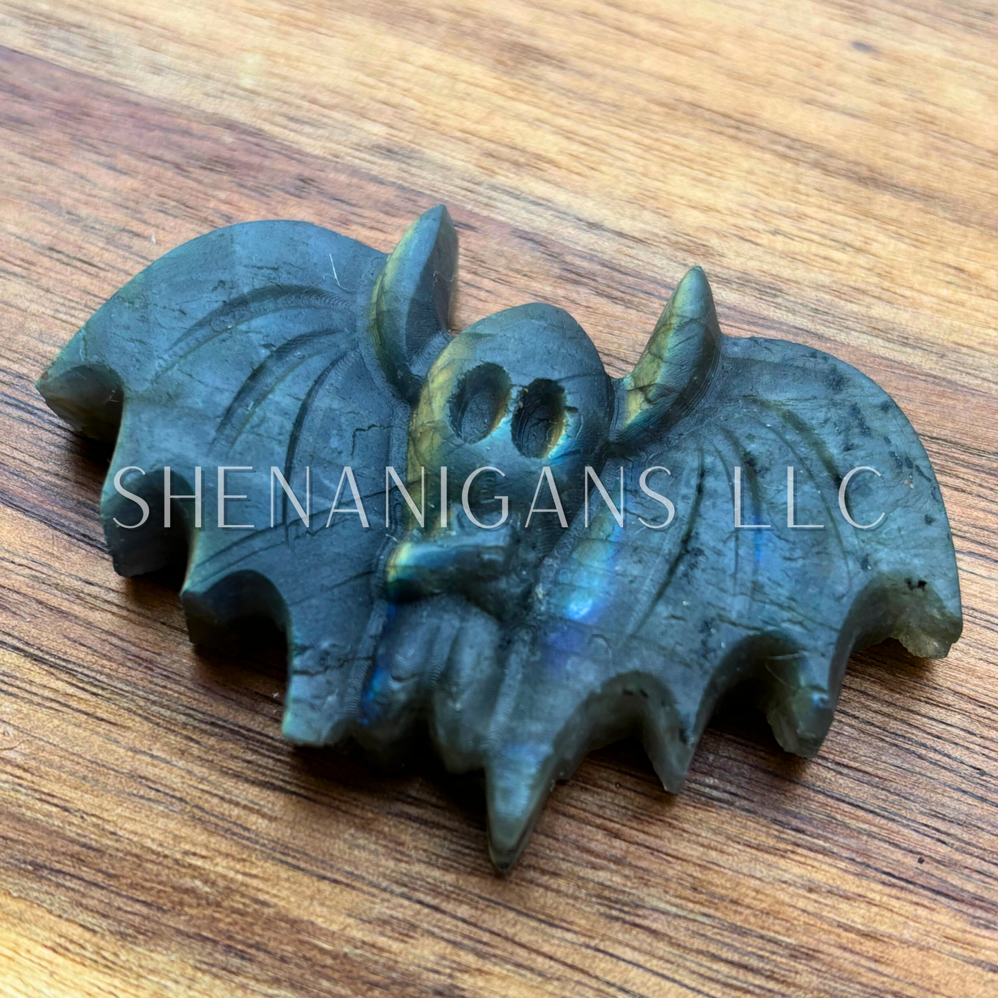Ghost Bat Halloween Figure - Flat Crystal Carving