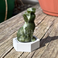 Butterfly Landing on Sitting Cats Nose - Crystal Carving