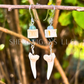 Shark Vertebrae and Shark Tooth Earrings with Crystal Beads