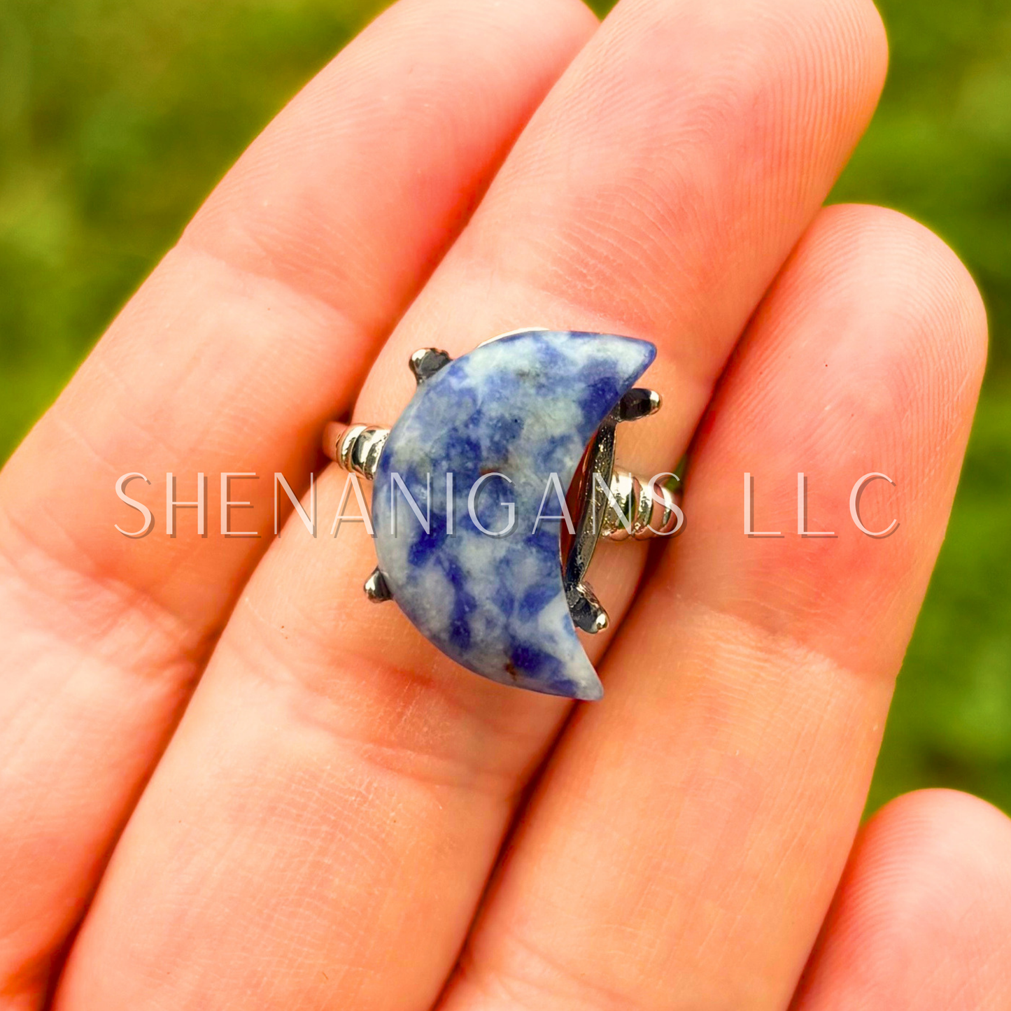 Crystal Moon Ring - Alloy Setting